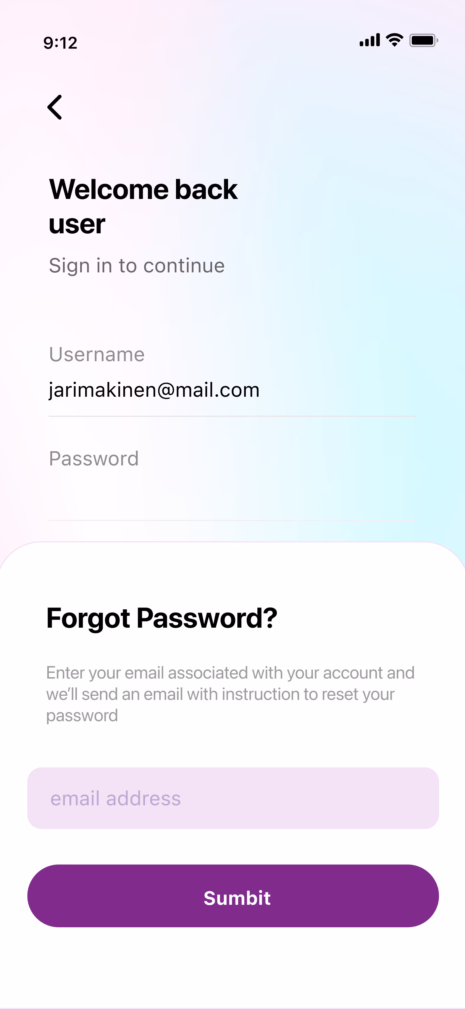 Daily Angel forgot password screen variation 1